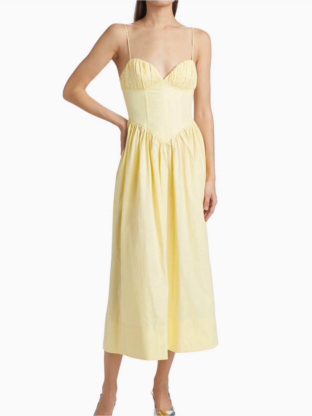 NWT Ronny Kobo Carmine Cotton Fit And Flare Midi Dress